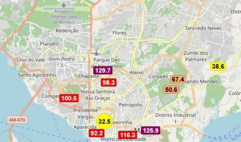 Manaus amanhece coberta por fumaça e céu esbranquiçado nesta quinta-feira