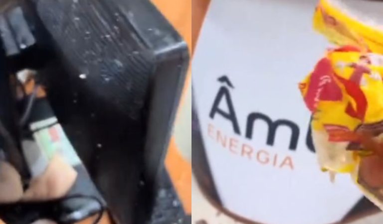 Mulher joga carnes na recepção da Âmbar Energia após reclamar de alimentos estragados