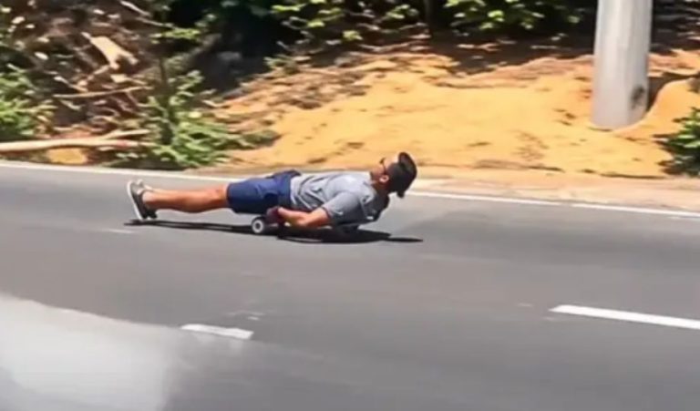 [Vídeo]: Skatista é flagrado fazendo manobras entre carros na Avenida do Turismo em Manaus